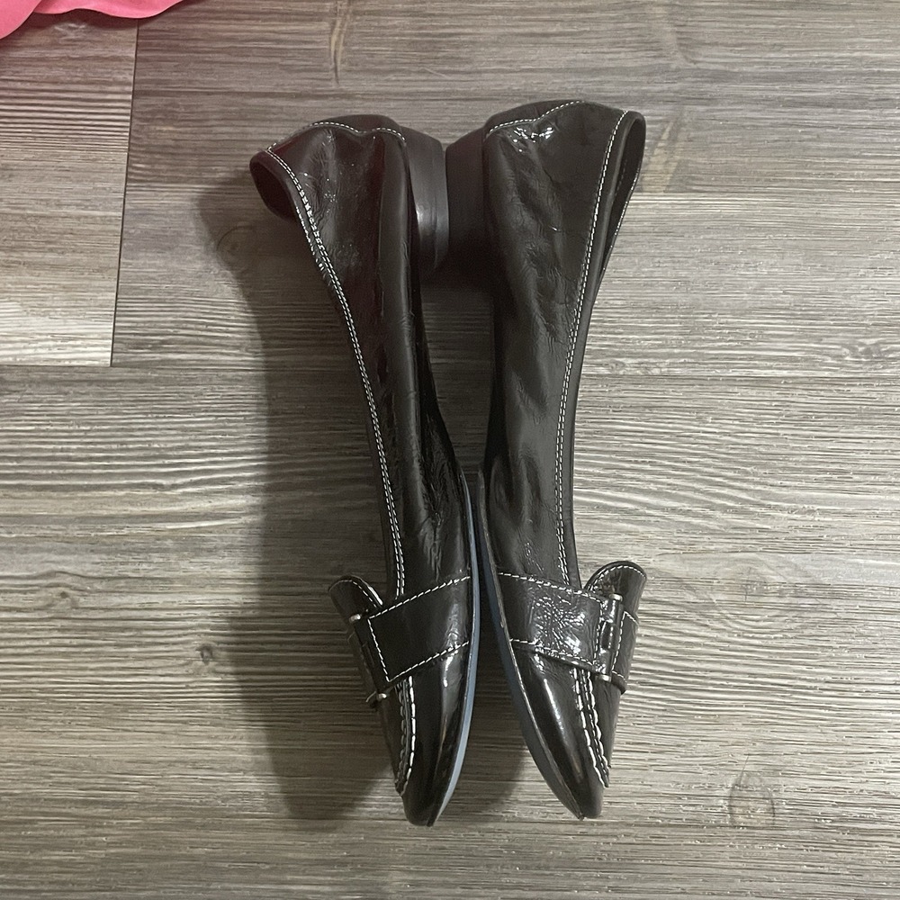 BIALA Black Patent Leather Flats Womens Sz 10M Made In ITALY Office Career - Picture 5 of 14